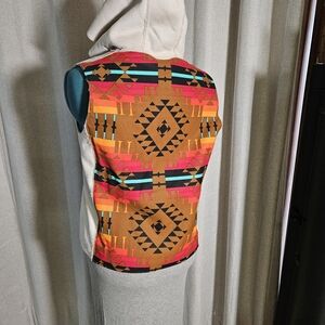 Jones New York Multicolor Geometric Women's Vest Sherpa Lined, Super Soft (11)